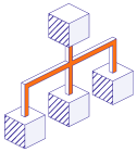 connected blocks icon